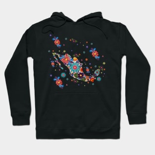 Mexico colorful floral hand-painted map Xalitla folk art Hoodie